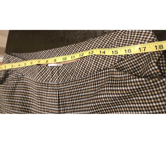 J.Jill Ponte Slim Leg Brown Black Check Pull-on Pants Pockets Womens Large - Picture 7 of 9